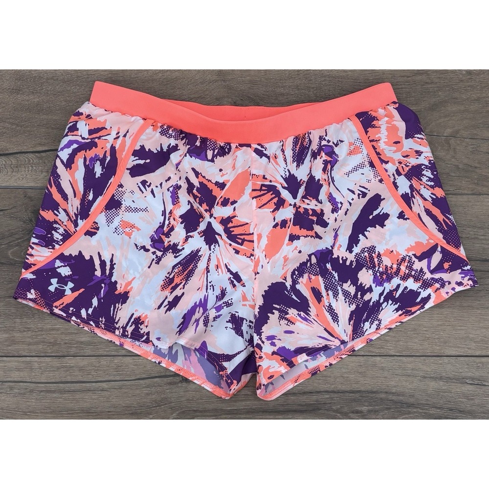 Under Armour Mileage 3.0 Printed Running Shorts XL HeatGear Purple Pink Floral